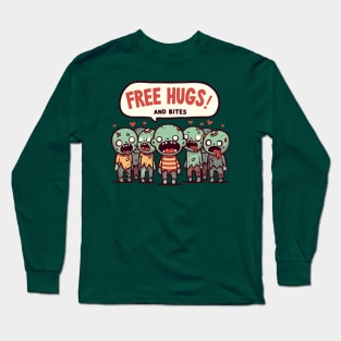 Free hugs and bites - zombie kids Long Sleeve T-Shirt